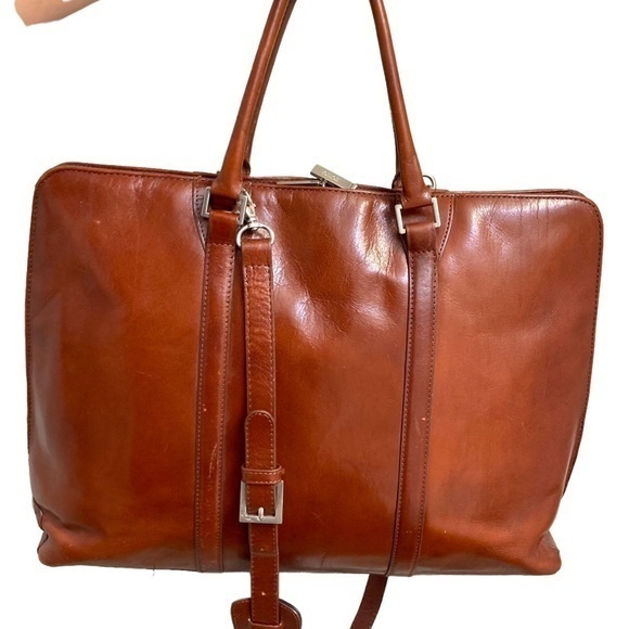 Hobo brown leather business laptop bag - Picture 1 of 15